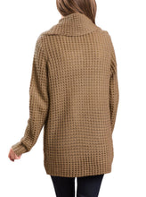 Load image into Gallery viewer, Buttoned Wrap Cowl Neck Sweater