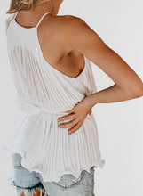 Load image into Gallery viewer, Spaghetti Strap Ruffled Belted Tank Top