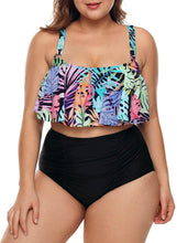 Load image into Gallery viewer, Tropical Flounce High Waisted 2pcs Bikini Set