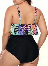 Load image into Gallery viewer, Tropical Flounce High Waisted 2pcs Bikini Set
