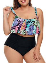 Load image into Gallery viewer, Tropical Flounce High Waisted 2pcs Bikini Set