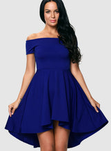 Load image into Gallery viewer, Off Shoulder Sleeve Flared Swing Party Skater Summer Dress