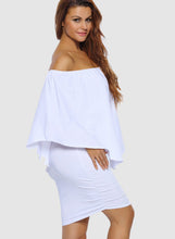 Load image into Gallery viewer, Off Shoulder Ruffles Bodycon Mini Dress
