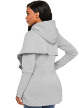 Load image into Gallery viewer, Tulip Wrap Cape Style Long Sleeve Hoodie
