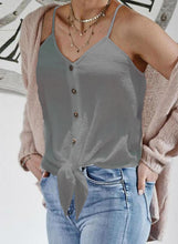 Load image into Gallery viewer, V Neck Buttons Sexy Front Knot Camis