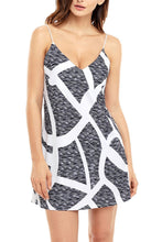 Load image into Gallery viewer, V Neck Halter Printed Casual Short Strap Mini Dress