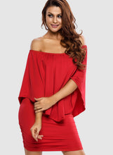 Load image into Gallery viewer, Off Shoulder Ruffles Bodycon Mini Dress