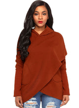 Load image into Gallery viewer, Tulip Wrap Cape Style Long Sleeve Hoodie