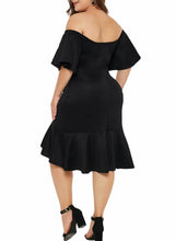 Load image into Gallery viewer, Off Shoulder Plus Size Dress with Ruffles