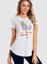 Load image into Gallery viewer, America Flag Eagle Grey Daily T-shirt