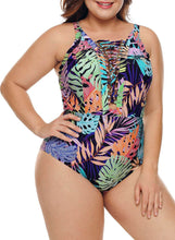 Load image into Gallery viewer, Tropical Crisscross One-piece Swimsuits