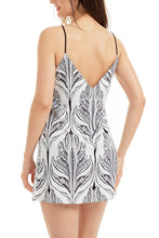 Load image into Gallery viewer, V Neck Halter Printed Casual Short Strap Mini Dress