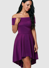 Load image into Gallery viewer, Off Shoulder Sleeve Flared Swing Party Skater Summer Dress