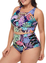 Load image into Gallery viewer, Tropical High Waisted 2pcs Tankini Set
