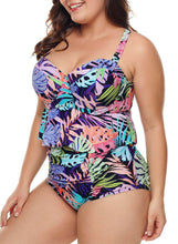 Load image into Gallery viewer, Tropical Ruffled High Waisted 2pcs Swimwear