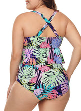Load image into Gallery viewer, Tropical Ruffled High Waisted 2pcs Swimwear