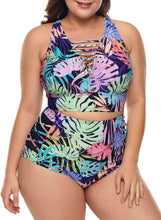 Load image into Gallery viewer, Tropical High Waisted 2pcs Tankini Set