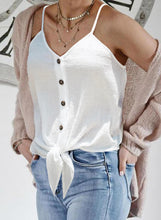 Load image into Gallery viewer, V Neck Buttons Sexy Front Knot Camis