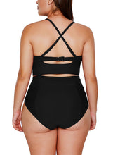 Load image into Gallery viewer, Strappy Neck Detail High Waist Swimsuit