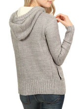 Load image into Gallery viewer, Fleece Hooded Button Down Cardigan Sweater