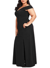 Load image into Gallery viewer, Women's Plus Size Off Shoulder V Neck Evening Party Maxi Dress