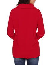 Load image into Gallery viewer, Button Detail Asymmetric Cowl Neck Sweatshirt
