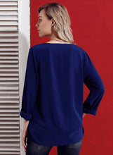 Load image into Gallery viewer, Collar Asymmetric Button Down Blouse
