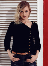 Load image into Gallery viewer, Collar Asymmetric Button Down Blouse