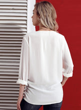 Load image into Gallery viewer, Collar Asymmetric Button Down Blouse