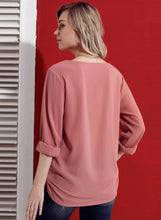 Load image into Gallery viewer, Collar Asymmetric Button Down Blouse