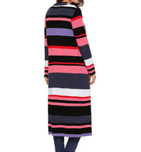 Load image into Gallery viewer, Striped Colorblock Open Front Long Cardigan