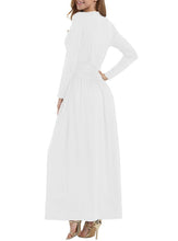 Load image into Gallery viewer, Vintage Inspired V-neck Long Sleeve Maxi Dress