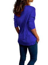 Load image into Gallery viewer, Wrap V Neck Ruched Long Sleeve Top