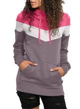 Load image into Gallery viewer, Color Block Front Pocket Hooded Sweatshirt