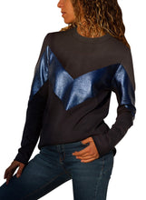 Load image into Gallery viewer, ColorBlock Leatherette Splice Sweatshirt