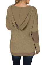 Load image into Gallery viewer, V Neck Patchwork Design Hoodie