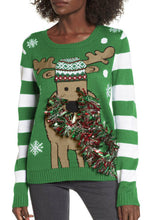 Load image into Gallery viewer, Festive Reindeer Christmas Sweater