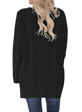 Load image into Gallery viewer, Button the Deep V Front Cable Sweater Cardigan