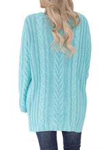 Load image into Gallery viewer, Button the Deep V Front Cable Sweater Cardigan