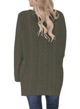 Load image into Gallery viewer, Button the Deep V Front Cable Sweater Cardigan