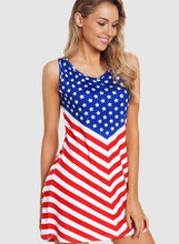 Load image into Gallery viewer, Fourth Of July Sleeveless Flag Dress