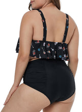 Load image into Gallery viewer, Tropical Flounce High Waisted 2pcs Bikini Set
