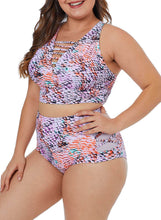 Load image into Gallery viewer, Tropical High Waisted 2pcs Tankini Set