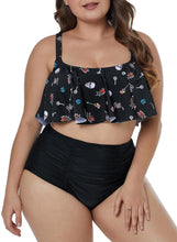 Load image into Gallery viewer, Tropical Flounce High Waisted 2pcs Bikini Set