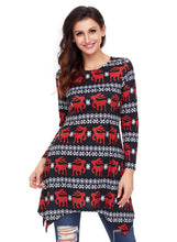 Load image into Gallery viewer, Cute Christmas Reindeer Print Swingy Mini Dress