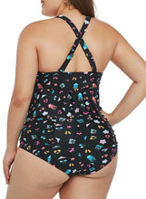 Load image into Gallery viewer, Tropical Ruffled High Waisted 2pcs Swimwear
