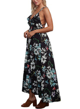 Load image into Gallery viewer, Floral Chiffon Spaghetti Straps Maxi Dress