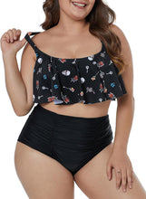 Load image into Gallery viewer, Tropical Flounce High Waisted 2pcs Bikini Set
