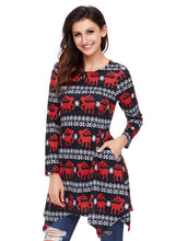 Load image into Gallery viewer, Cute Christmas Reindeer Print Swingy Mini Dress