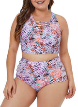 Load image into Gallery viewer, Tropical High Waisted 2pcs Tankini Set